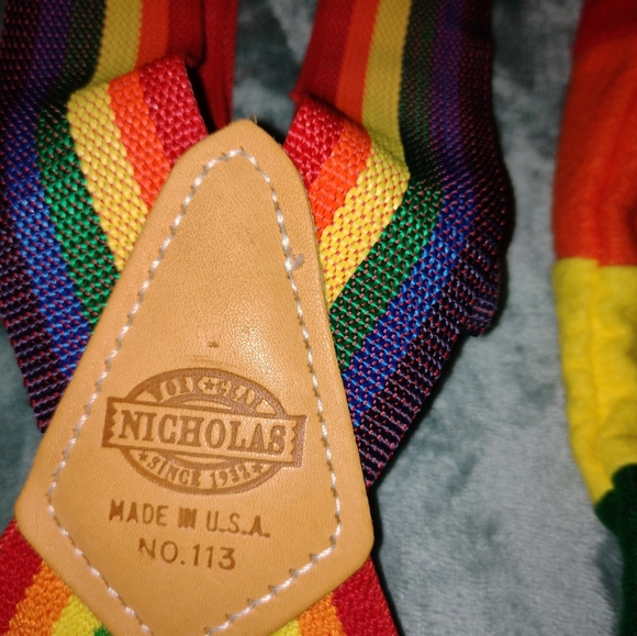 RAINBOW Suspenders Nicholas No.113 with Matching Hat - Picture 2 of 5